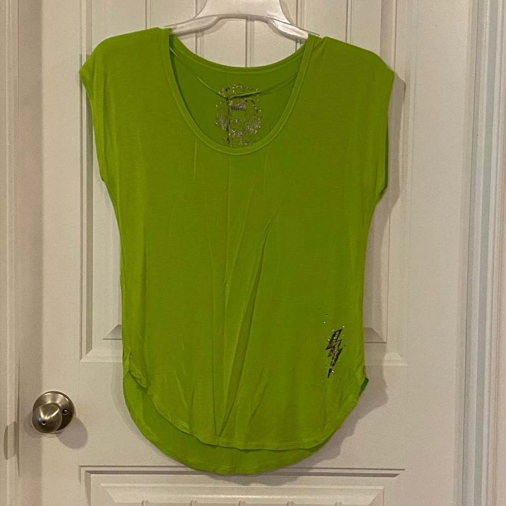 Betsey Johnson Lightning Bolt Top Sz S Lime Green Nice!!!